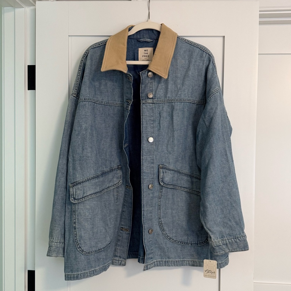 NWT Free People We The Free Lemon Denim Jacket - Picture 2 of 6